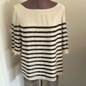 Alice + Olivia sequin stripe top. Armpit to armpit:19”, length:24”, sleeve:15”